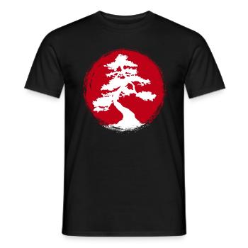 Wacholder Japanischer Bonsai Design für kleine - Männer T-Shirt - Schwarz - Vorne - AI Model Male 178 light (178cm)