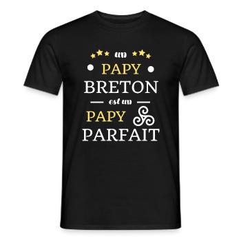 papy breton humour bretagne homme drole breizh - T-shirt homme - noir - Devant - AI Model Male 178 light (178cm)