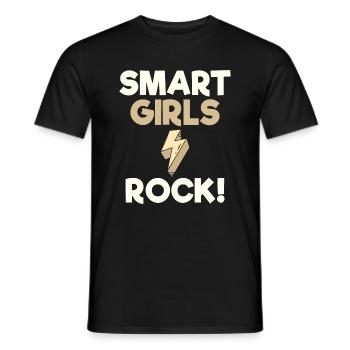 Women Empowerment Gift Smart Girls Rock Smart - Men's T-Shirt - black - Front - AI Model Male 178 light (178cm)
