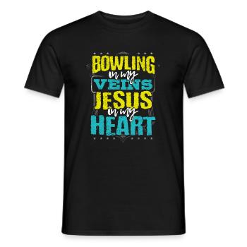 Bowler Gift Bowling est dans Mes Veines Jésus est dans Mes Veines - T-shirt homme - noir - Devant - AI Model Male 178 light (178cm)