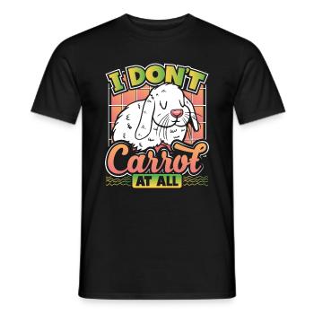 Cute Rabbit I Don't Carrot At All Puns Sarcasm - Men's T-Shirt - black - Front - AI Model Male 178 light (178cm)