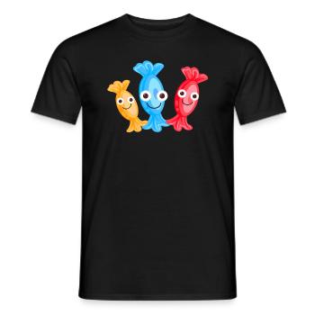 Bonbons,Famille,Famille de bonbons,Bonbons - T-shirt homme - noir - Devant - AI Model Male 178 light (178cm)