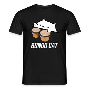 bongo cat - Men's T-Shirt - black - Front - AI Model Male 178 light (178cm)