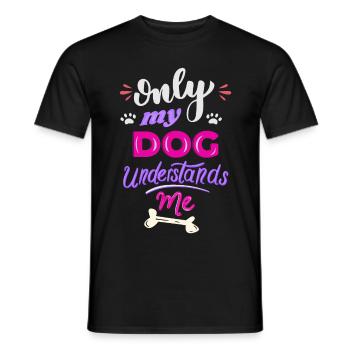 Seul mon chien me comprend - T-shirt homme - noir - Devant - AI Model Male 178 light (178cm)