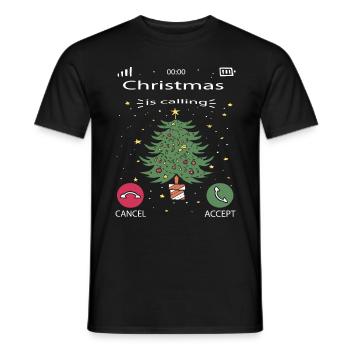 Noël approche. Noël approche. Arbre - T-shirt homme - noir - Devant - AI Model Male 178 light (178cm)