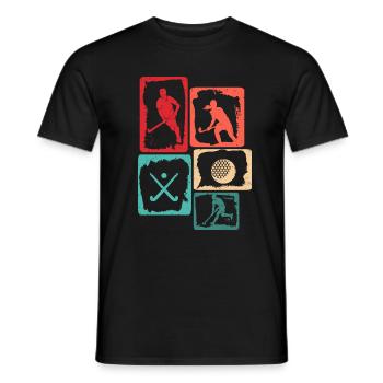 Joueur de hockey vintage Hockey sur gazon pour enfants - T-shirt homme - noir - Devant - AI Model Male 178 light (178cm)