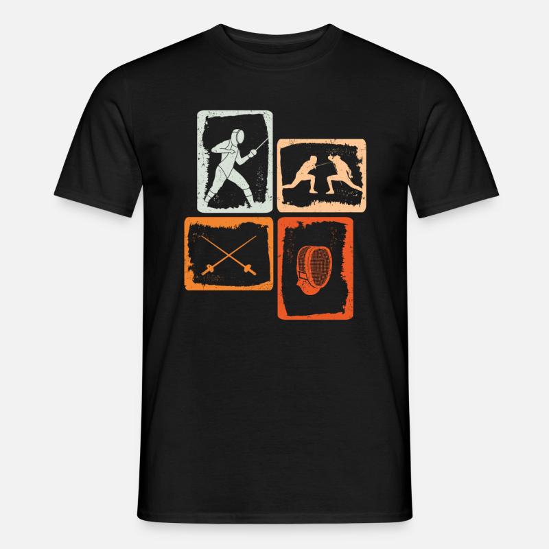 Fechten Fechtkampf Fechtsport Kinder Fechter - Männer T-Shirt - Schwarz