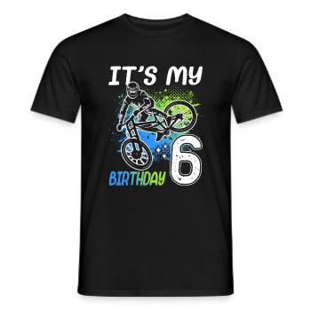 6ème anniversaire vélo de montagne 6 ans - T-shirt homme - noir - Devant - AI Model Male 178 light (178cm)