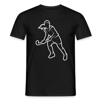 Joueur de hockey Joueur de hockey féminin Hockey sur gazon - T-shirt homme - noir - Devant - AI Model Male 178 light (178cm)