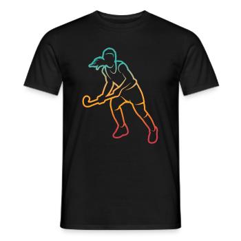 Joueur de hockey Joueur de hockey Retro Hockey sur gazon - T-shirt homme - noir - Devant - AI Model Male 178 light (178cm)