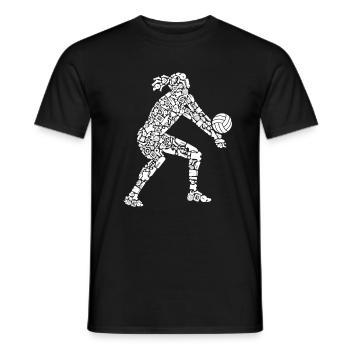 Volleyball Player Symbols Women Volleyball - Men's T-Shirt - black - Front - AI Model Male 178 light (178cm)