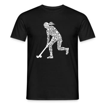 Symboles de hockey sur gazon Hockey Fille Joueur de hockey - T-shirt homme - noir - Devant - AI Model Male 178 light (178cm)