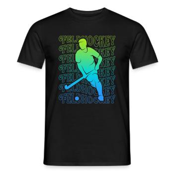 Hockey Vintage Hockeyspieler Feldhockey Jungen - Männer T-Shirt - Schwarz - Vorne - AI Model Male 178 light (178cm)