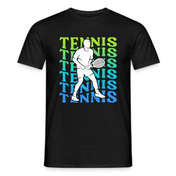 Tennis Spieler Retro Herren Jungen Tennisspieler - Männer T-Shirt - Schwarz - Vorne - AI Model Male 178 light (178cm)