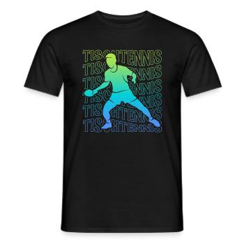 Joueurs de tennis de table Tennis de table enfants hommes - T-shirt homme - noir - Devant - AI Model Male 178 light (178cm)