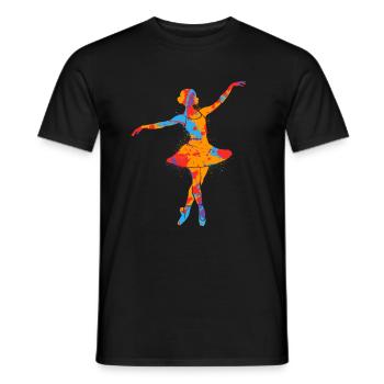 Ballet danseuse Ballerine Coloré Dancing Ballet - T-shirt homme - noir - Devant - AI Model Male 178 light (178cm)