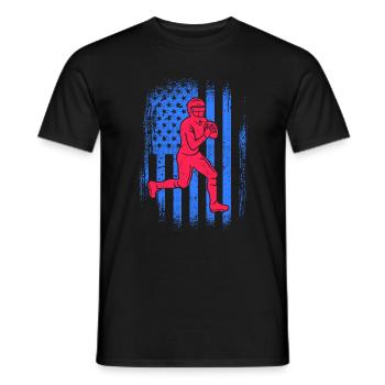American Football Spieler USA Herren Football - Männer T-Shirt - Schwarz - Vorne - AI Model Male 178 light (178cm)