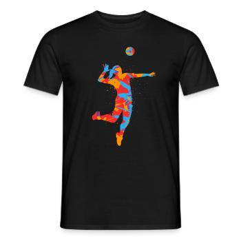 Joueurs de volley-ball Joueurs de volley-ball colorés Filles - T-shirt homme - noir - Devant - AI Model Male 178 light (178cm)