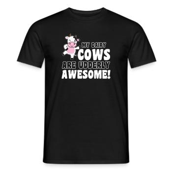 Milchkuhbauer Meine Milchkühe sind euternd - Männer T-Shirt - Schwarz - Vorne - AI Model Male 178 light (178cm)