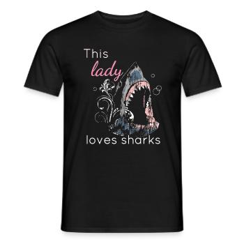 Hai-Liebhaber Diese Dame liebt Haie - Männer T-Shirt - Schwarz - Vorne - AI Model Male 178 light (178cm)