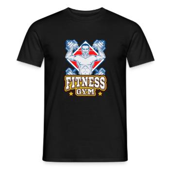 fitness gym motivation power - Men's T-Shirt - black - Front - AI Model Male 178 light (178cm)