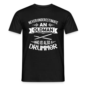 DRUMMER - Männer T-Shirt - Schwarz - Vorne - AI Model Male 178 light (178cm)