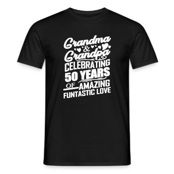 Gold Wedding Anniversary Grandma Grandpa - Men's T-Shirt - black - Front - AI Model Male 178 light (178cm)