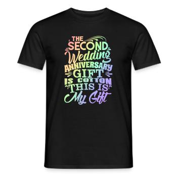 Second Anniversary Two Years Together Happy - Men's T-Shirt - black - Front - AI Model Male 178 light (178cm)