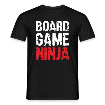 Board Game Ninja Boardgamer - Men's T-Shirt - black - Front - AI Model Male 178 light (178cm)