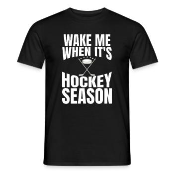Cadeau de hockeyeur Réveillez-moi pour la saison de hockey - T-shirt homme - noir - Devant - AI Model Male 178 light (178cm)