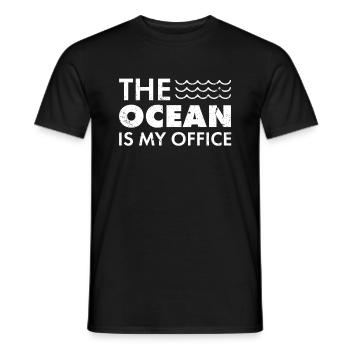 Cadeau de biologie marine L'océan est mon bureau Marine - T-shirt homme - noir - Devant - AI Model Male 178 light (178cm)