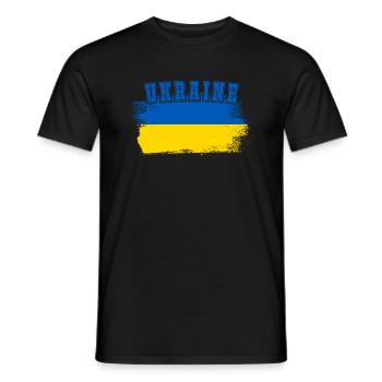 Ukraine drapeau vintage drapeau du pays d'origine - T-shirt homme - noir - Devant - AI Model Male 178 light (178cm)