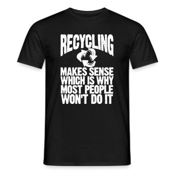 Recycling Recycling macht Sinn, weshalb die meisten - Männer T-Shirt - Schwarz - Vorne - AI Model Male 178 light (178cm)