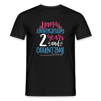 Happy Anniversary 2 Years and Counting 2nd - Men's T-Shirt - black - Front - AI Model Male 178 light (178cm)