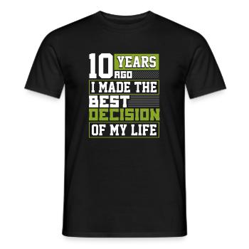 Cadeau 10e anniversaire il y a 10 ans, j'ai fait le meilleur - T-shirt homme - noir - Devant - AI Model Male 178 light (178cm)