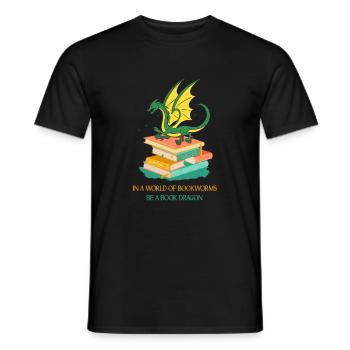 Cadeau de l’amateur de livres dans un monde de vers de livre Soyez un - T-shirt homme - noir - Devant - AI Model Male 178 light (178cm)