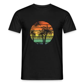 Retro Tropical Paradise Urlaub Geschenk Palme - Männer T-Shirt - Schwarz - Vorne - AI Model Male 178 light (178cm)