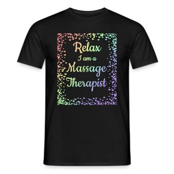 Massage Therapeut Geschenk Relax Ich bin eine Massage - Männer T-Shirt - Schwarz - Vorne - AI Model Male 178 light (178cm)