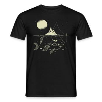 Pêcher pêche rétro rétro pêcheur vintage - T-shirt homme - noir - Devant - AI Model Male 178 light (178cm)