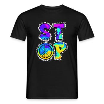Stop War - Peace - Männer T-Shirt - Schwarz - Vorne - AI Model Male 178 light (178cm)