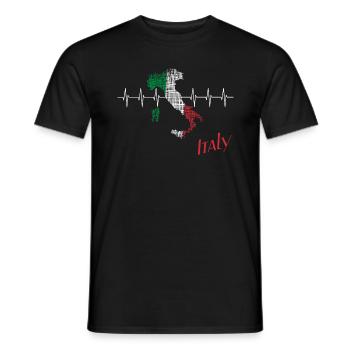 Italy heartbeat Italien - Männer T-Shirt - Schwarz - Vorne - AI Model Male 178 light (178cm)