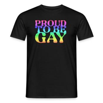 proud to be gay,gay,LGBT,Regenbogen - Männer T-Shirt - Schwarz - Vorne - AI Model Male 178 light (178cm)