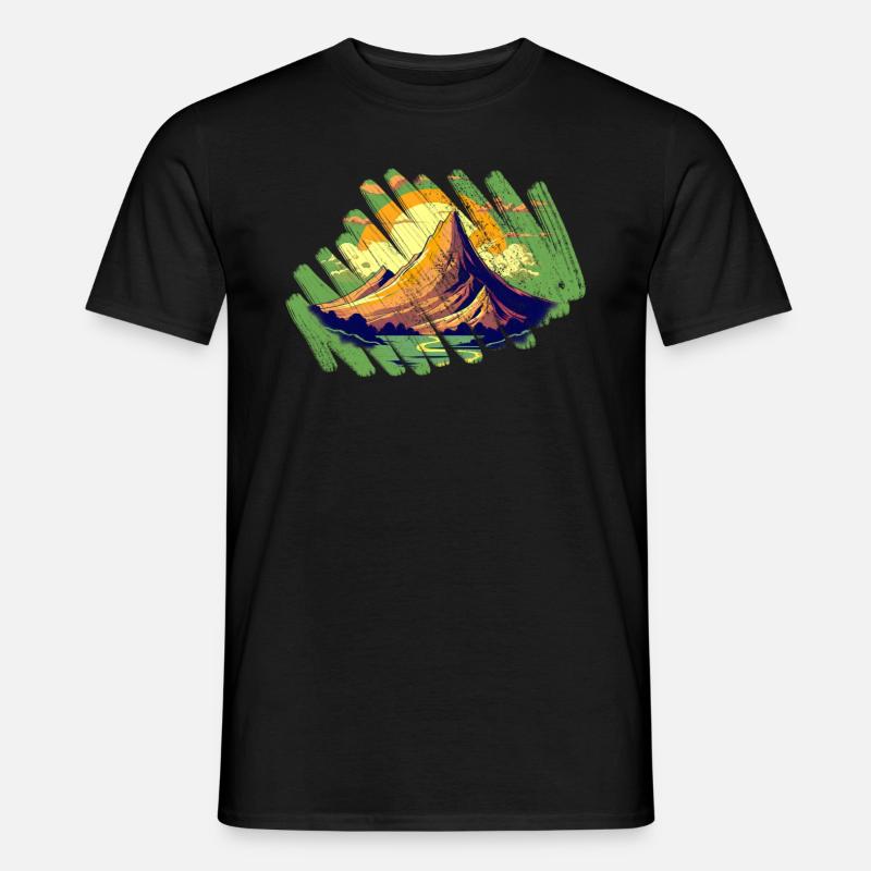 Berglandschaft gemalt - Männer T-Shirt - Schwarz