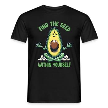 Fun yoga with avocado - Men's T-Shirt - black - Front - AI Model Male 178 light (178cm)