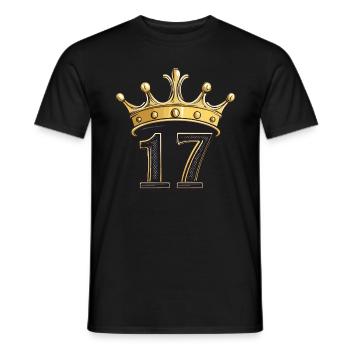 17 Zahl Krone - Männer T-Shirt - Schwarz - Vorne - AI Model Male 178 light (178cm)