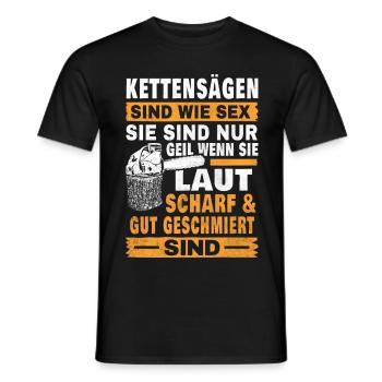 Holzfäller Shirt Kettensäge sind wie - Männer T-Shirt - Schwarz - Vorne - AI Model Male 178 light (178cm)