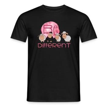 Be Different Sheep - Four sheep black & white - Men's T-Shirt - black - Front - AI Model Male 178 light (178cm)
