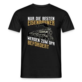 Eisenbahner Opa Eisenbahn Lokführer Geschenk - Männer T-Shirt - Schwarz - Vorne - AI Model Male 178 light (178cm)