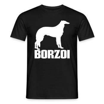 Borzoi Barzoi Windhund Hunderasse - Männer T-Shirt - Schwarz - Vorne - AI Model Male 178 light (178cm)