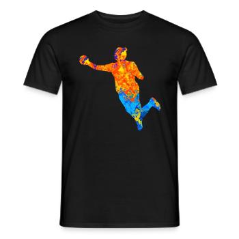 HandballEur Handballeur Handballeur Joueur de Handball Joueur - T-shirt homme - noir - Devant - AI Model Male 178 light (178cm)